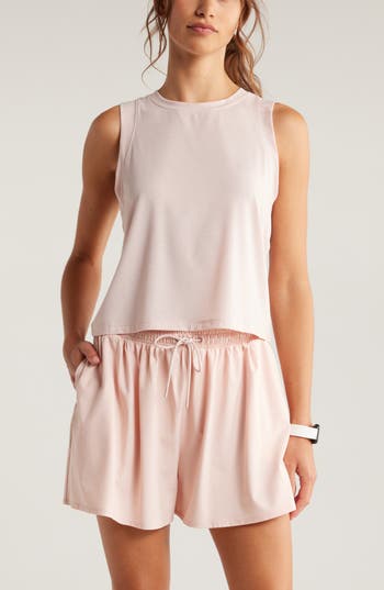 Zella Breathe Active Tank In Pink Peach