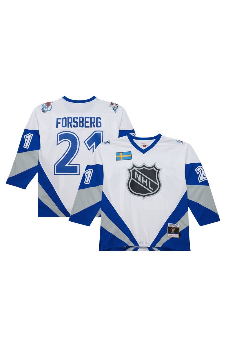 Mitchell & Ness Men's Mitchell & Ness Peter Forsberg White 1999 NHL All-Star Game Blue Line Player Jersey, Alternate, color,