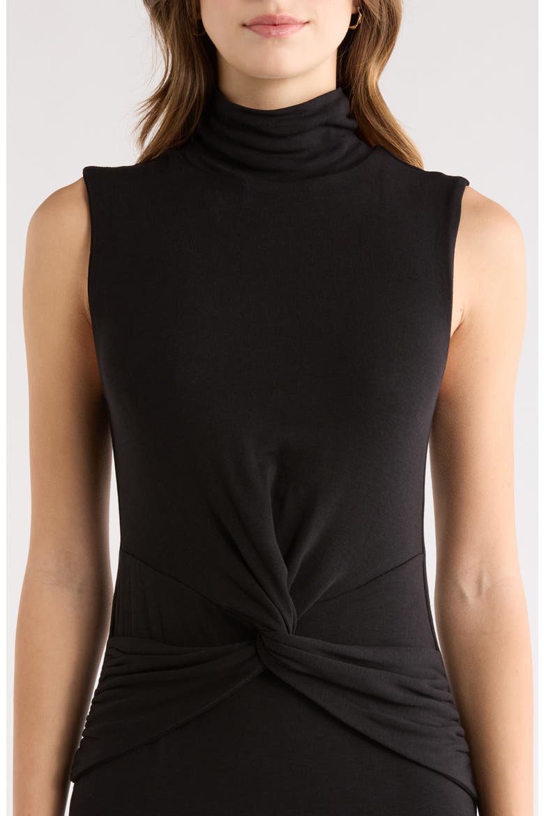 Riana Sleeveless Turtleneck Dress, Alternate, color, BLACK
