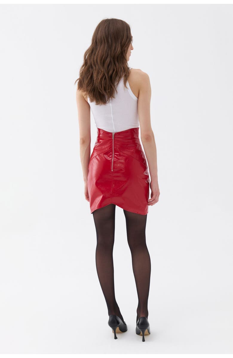 Nocturne Faux Patent Leather Mini Skirt, Alternate, color,