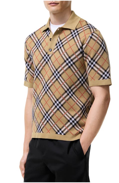 Check Cotton Blend Polo Shirt