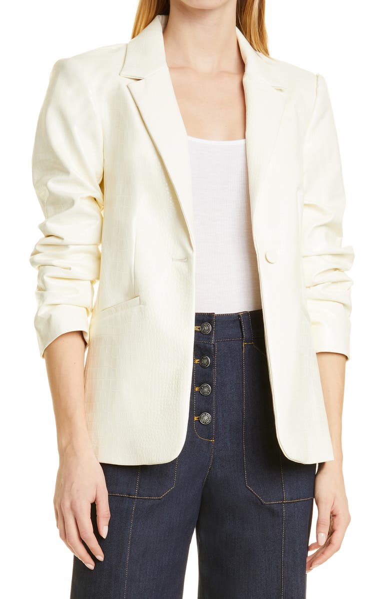 Cinq à Sept Kylie Faux Croc Embossed Blazer, Main, color, 