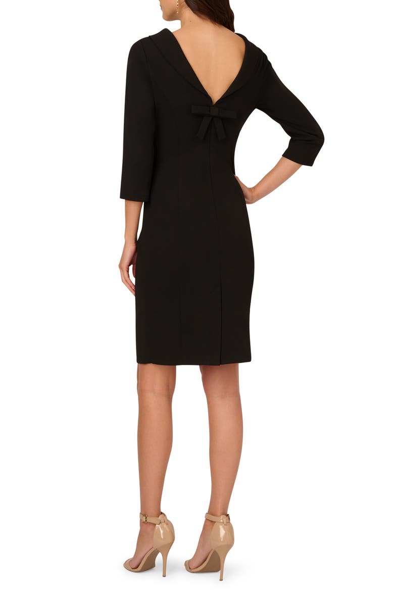 Adrianna Papell Crepe Sheath Dress, Alternate, color, Black