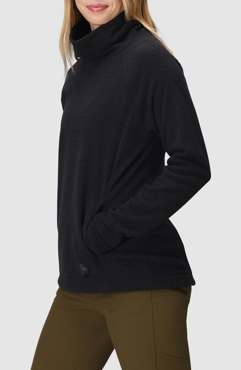 Outdoor Research Trail Mix XT Fleece Cowl Neck Top, Alternate, color, Black