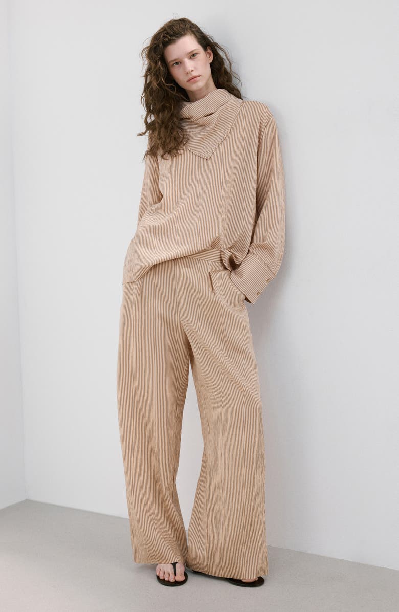 MANGO Stripe Straight Leg Pants, Alternate, color, 