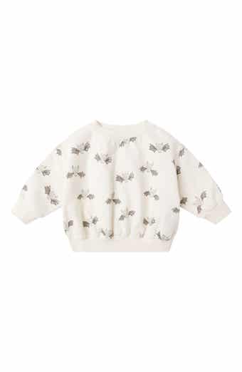 Allover Bat Print Relaxed Fleece Sweatshirt