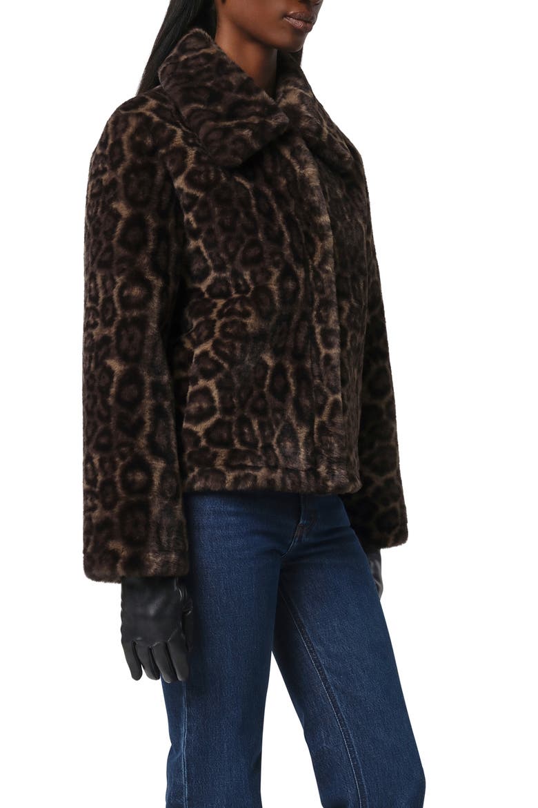 Elis Leopard Pattern Pluche™ Faux Fur Coat, Alternate, color, DARK LEOPARD