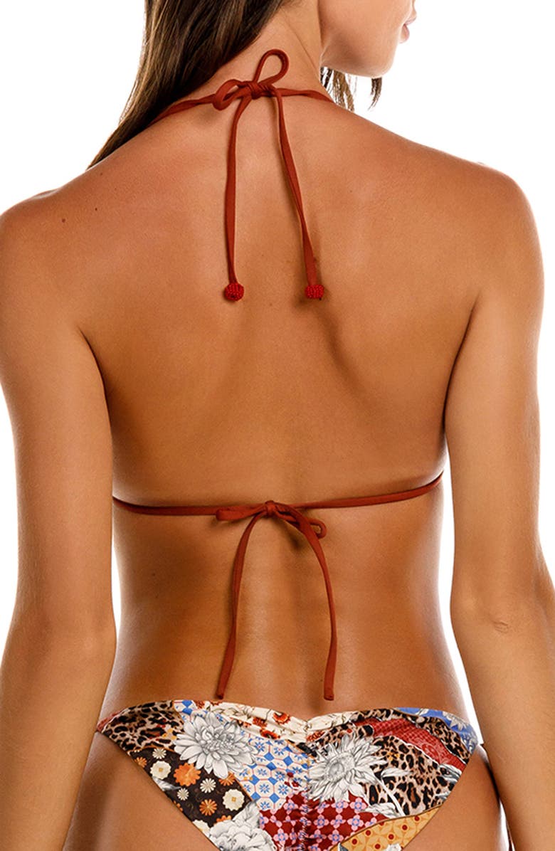 Agua Bendita Lolita Reversible Triangle Bikini Top, Alternate, color, Blue