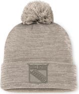 FANATICS Men's Fanatics Tan New York Rangers Authentic Pro Road Cuffed Knit Hat with Pom