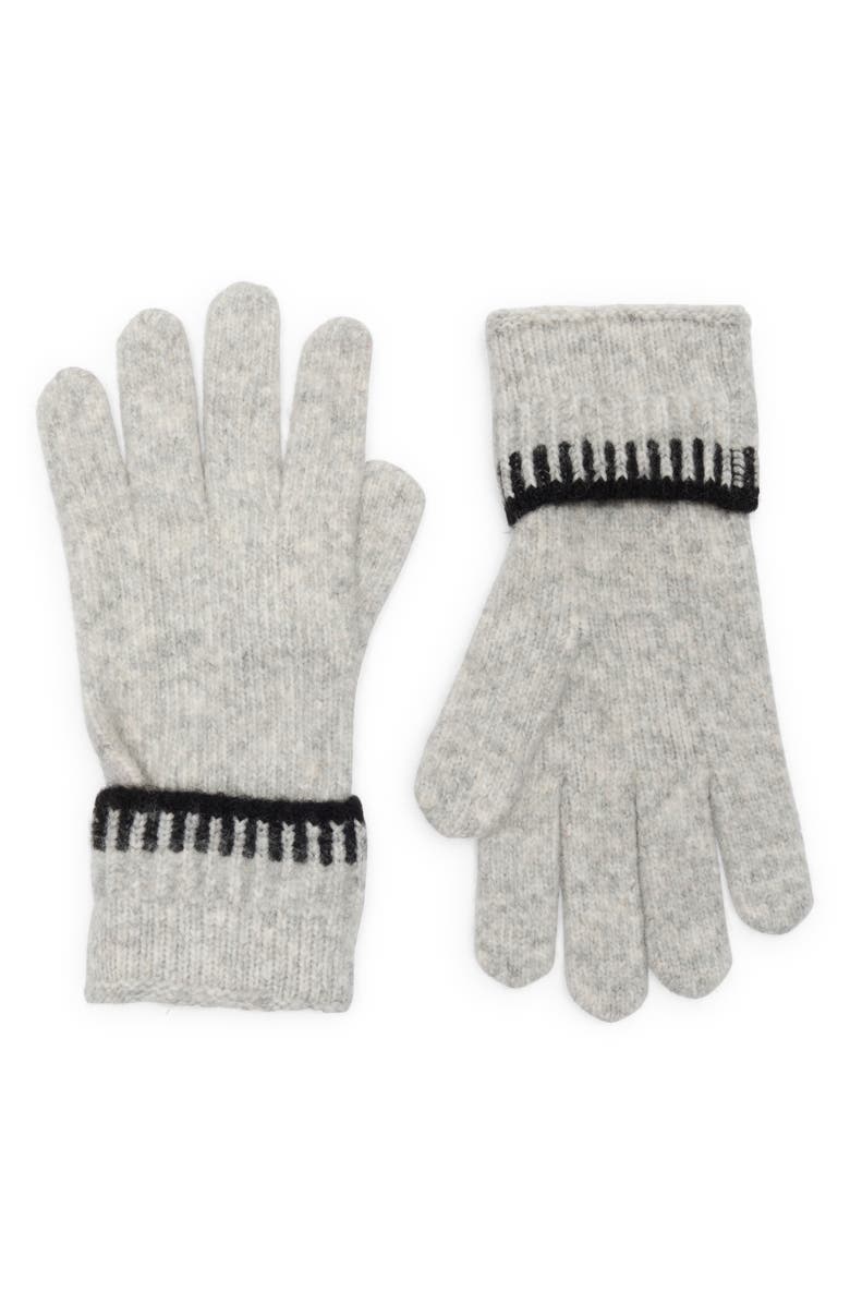 BCBG Contrast Stitch Gloves, Main, color, Grey