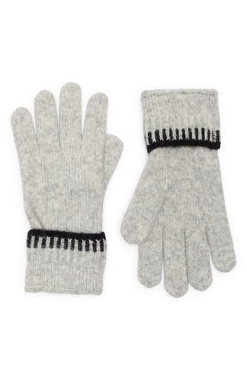 Bcbg Contrast Stitch Gloves In Gray