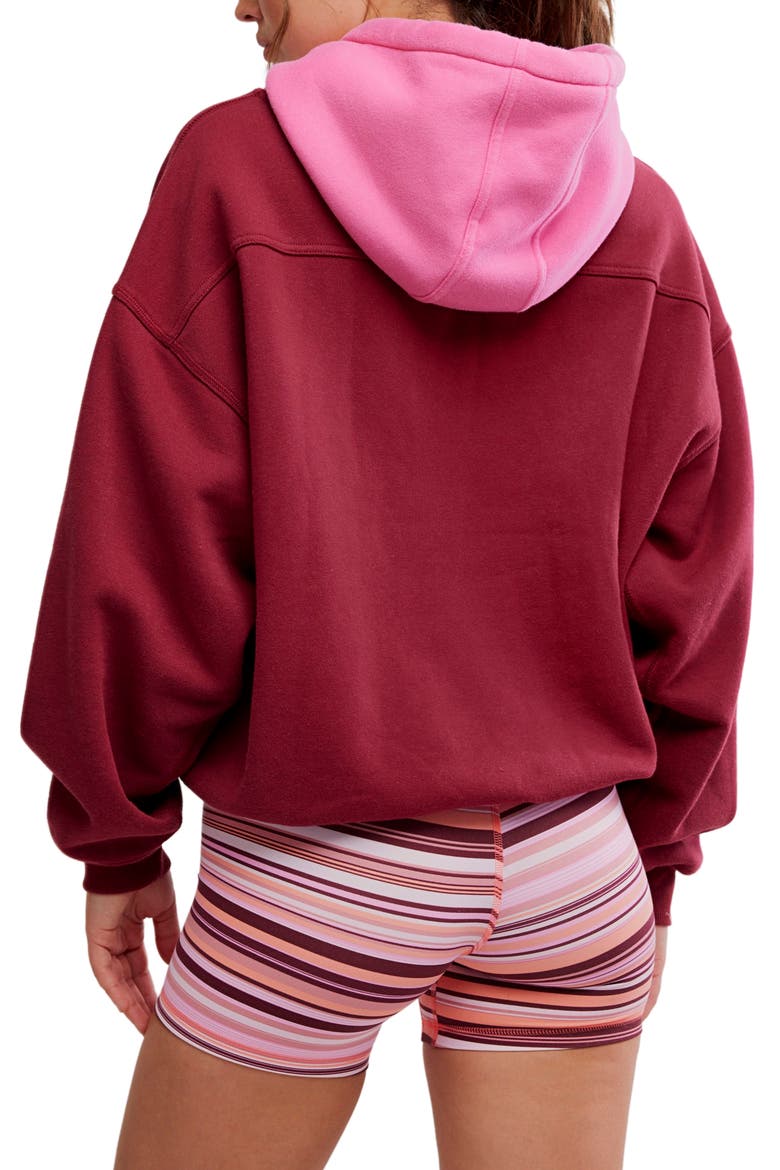 Final Call Colorblock Hoodie, Alternate, color, BRICK/ HOT PINK COMBO