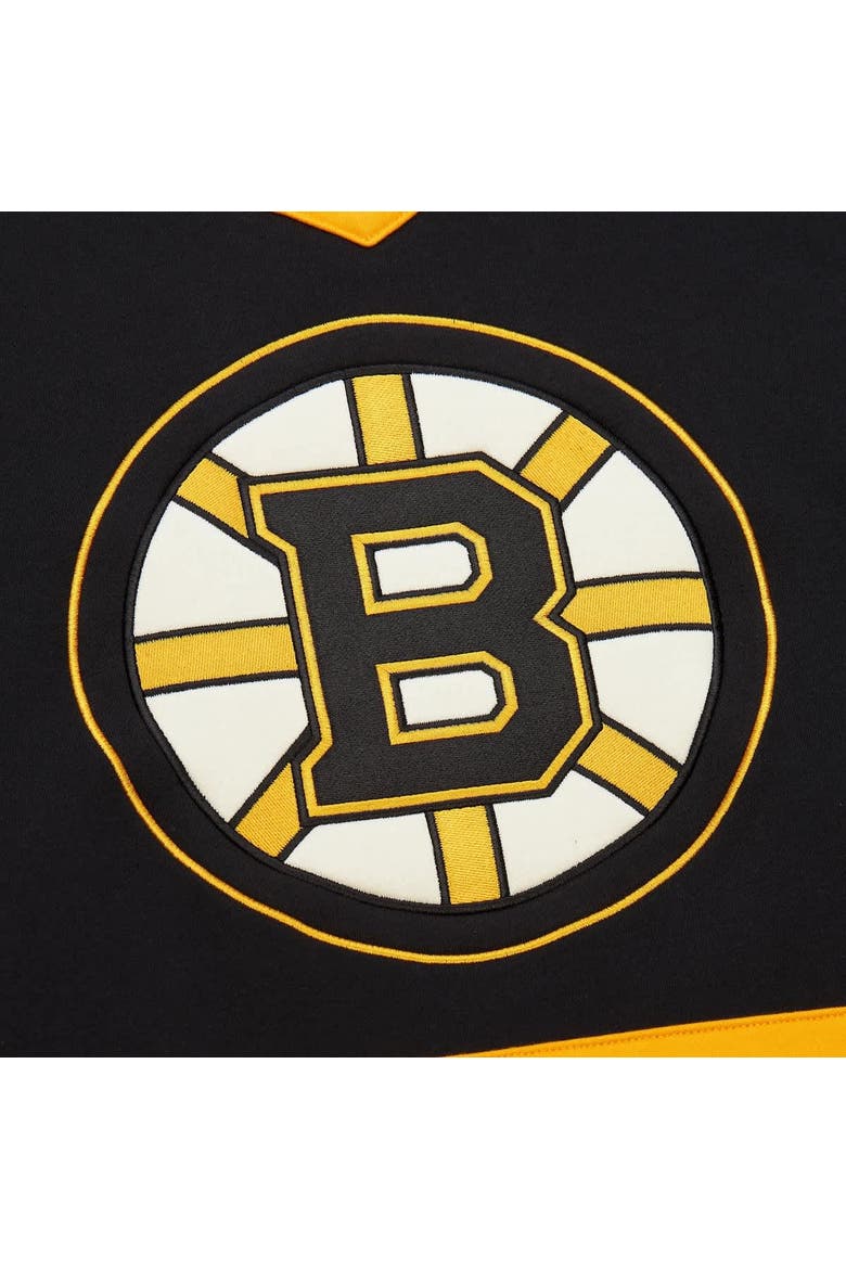 Women's Mitchell & Ness Black Boston Bruins Heritage Lace-Up Pullover Sweatshirt, Alternate, color, Black