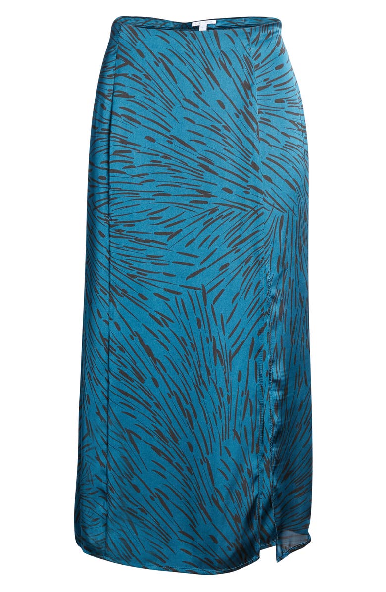 Leith Satin Front Slit Midi Skirt, Alternate, color, 