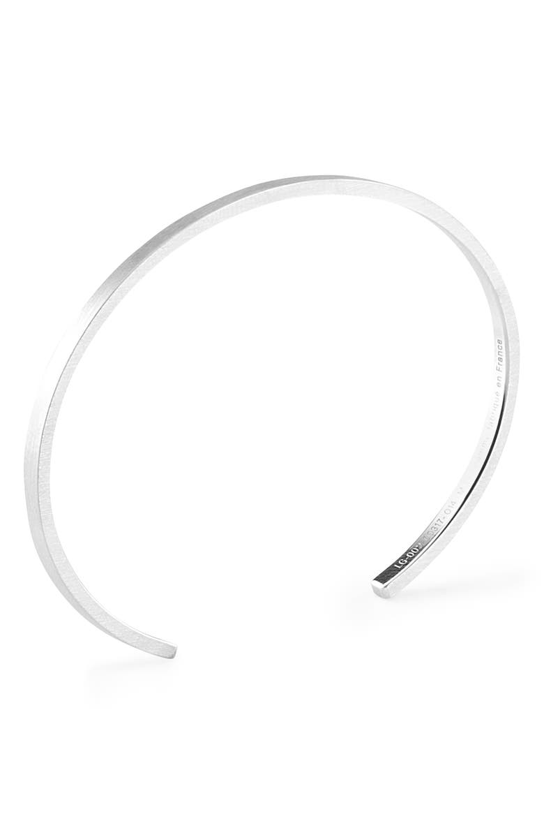 le gramme Men's 7G Polished Sterling Silver Ribbon Cuff Bracelet, Alternate, color, 