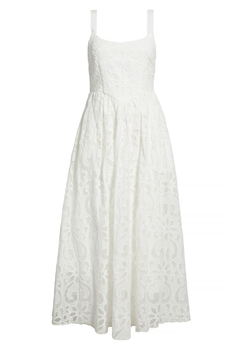 Maryl Open Stitch Sleeveless Maxi Dress, Alternate, color, WHITE
