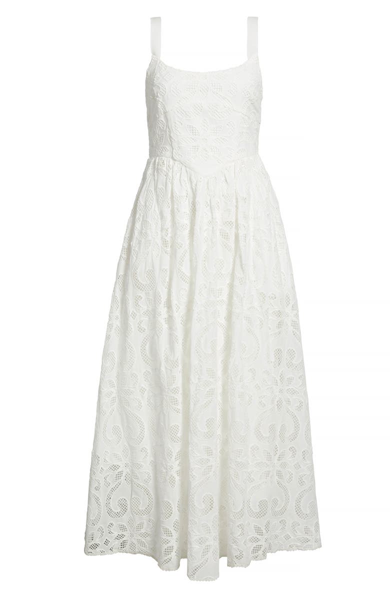 Saylor Maryl Open Stitch Sleeveless Maxi Dress, Alternate, color, White