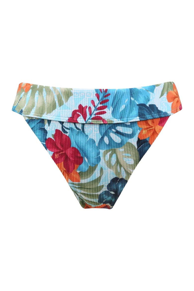 Byron High Waist Bikini Swim Bottoms, Alternate, color, Tiki Tango Rib