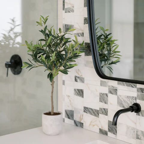29" Artificial Olive Tree - Set of Two