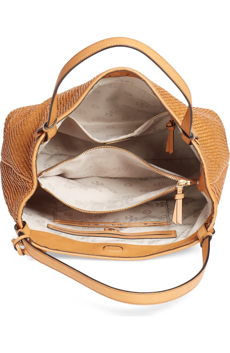 Tory Burch 'Thea' Woven Leather Tote, Alternate, color,