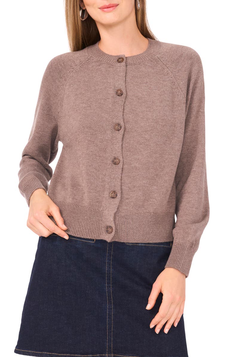 Vince Camuto Raglan Sleeve Cardigan, Main, color, Rich Taupe