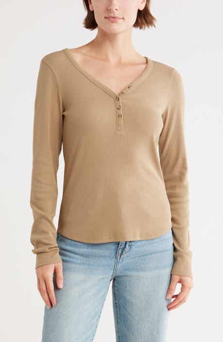 Melrose and Market Long Sleeve Henley