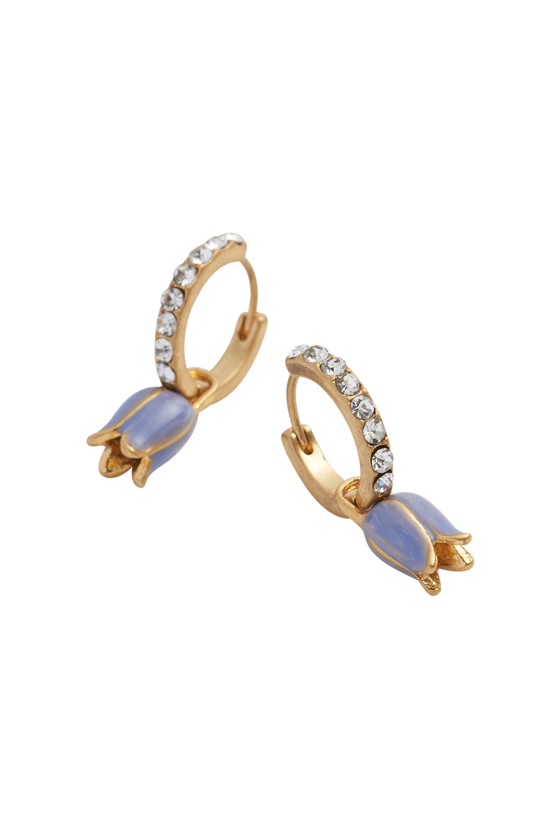 Fable England Bluebell Charm Huggie Earrings, Main, color, Blue & Gold