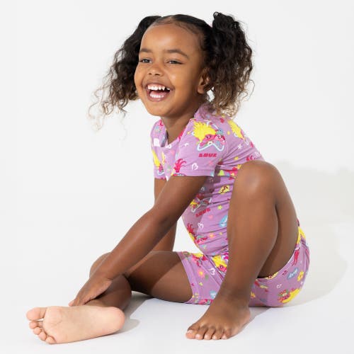 Bellabu Bear Trolls Valentine's Kids 2-piece Short Sleeve & Shorts Pajama Set In Trolls Valentine's