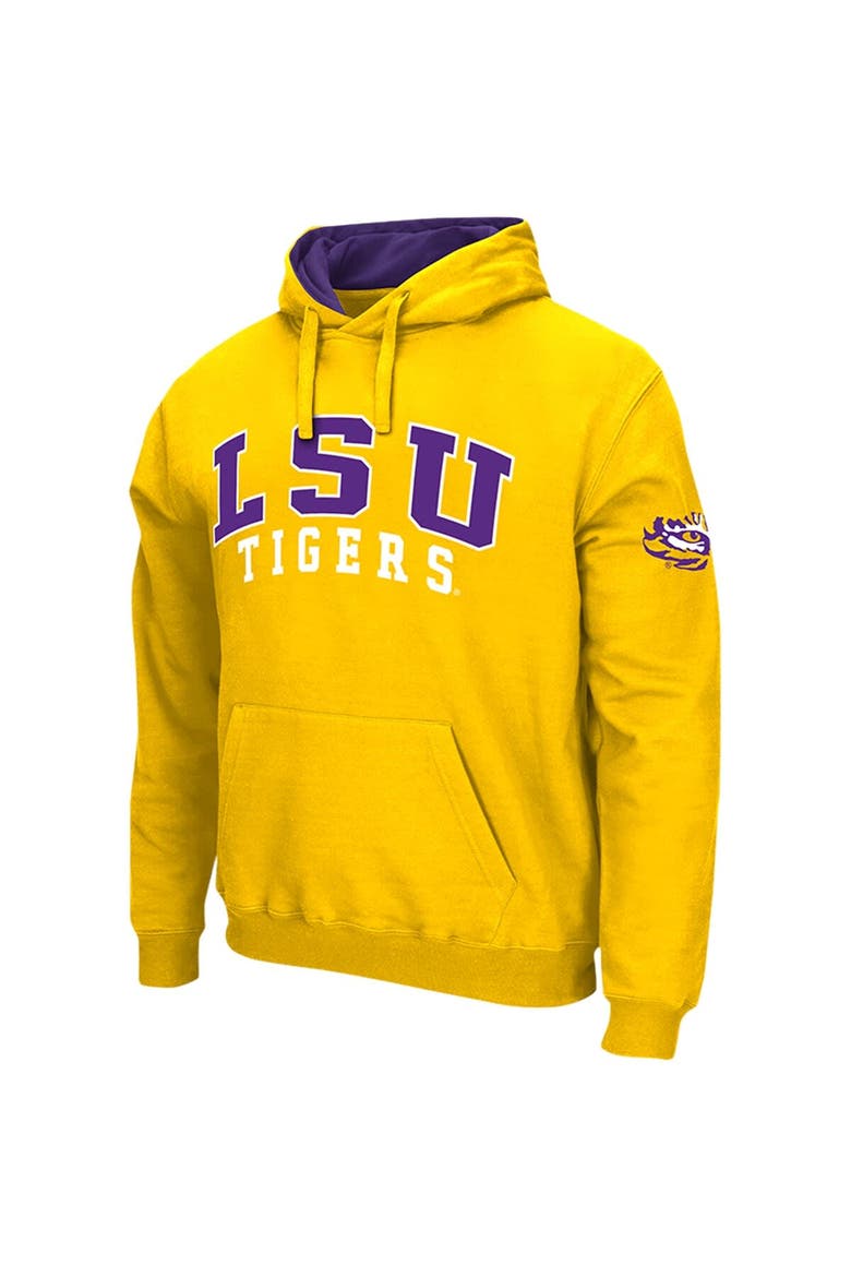 Men's Colosseum Gold LSU Tigers Double Arch Pullover Hoodie, Alternate, color, Gold