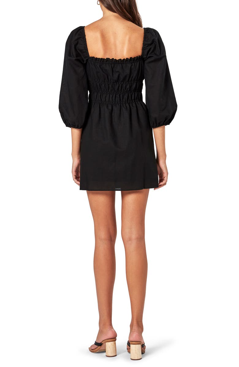 Charlie Holiday Boheme Puff Sleeve Linen & Cotton Dress, Alternate, color,