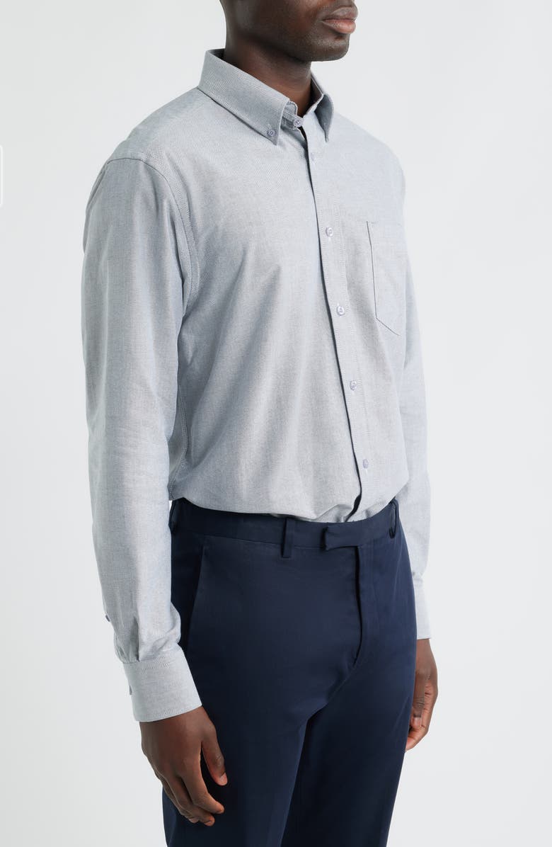 EAGLE Regular Fit Solid Cotton Button-Down Oxford Shirt, Alternate, color, Black