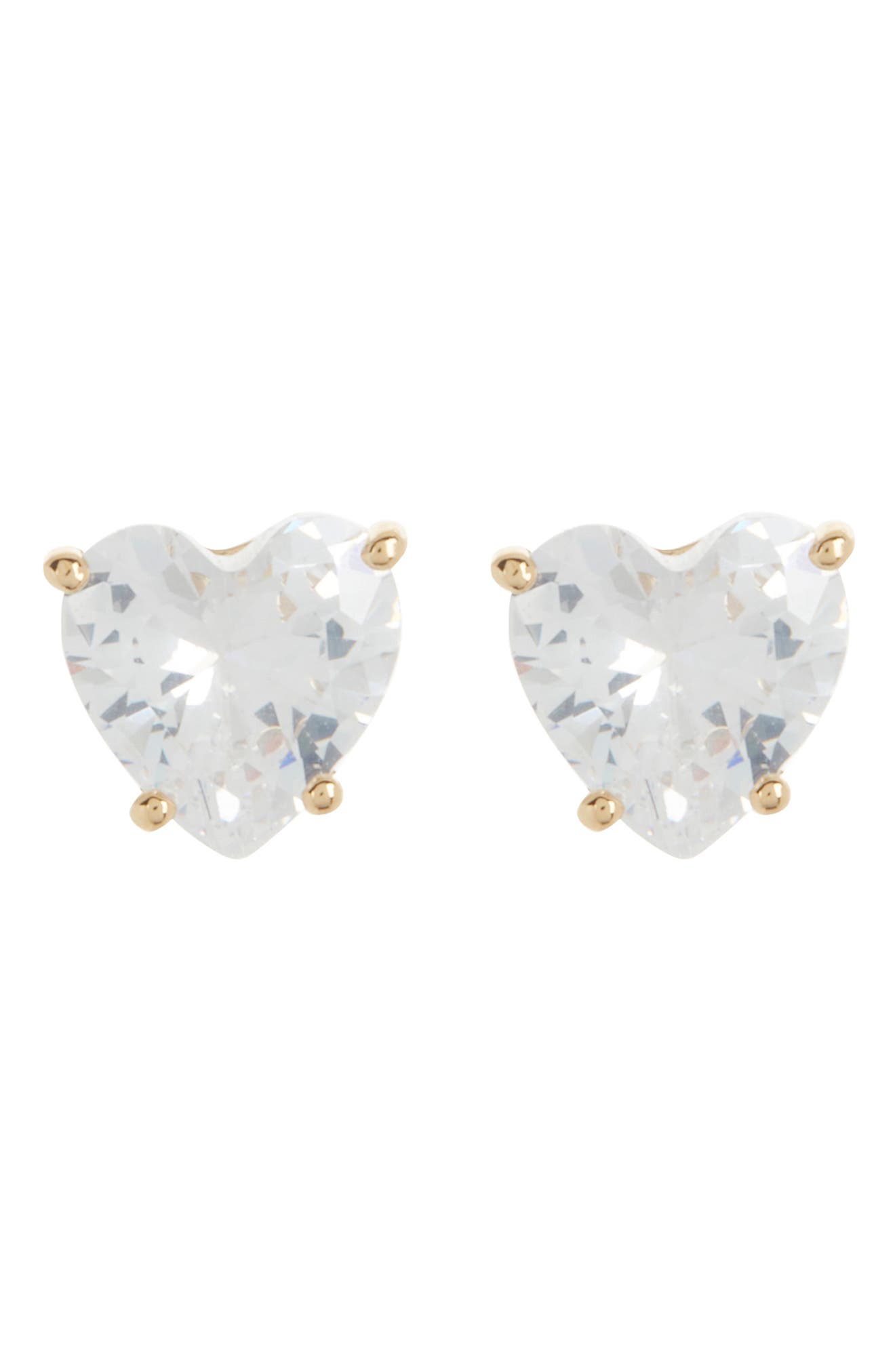 Nadri 18K Gold Plated Cubic Zirconia Heart Stud Earrings