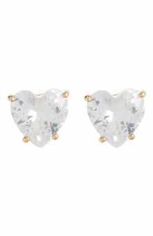 Nadri 18K Gold Plated Cubic Zirconia Heart Stud Earrings