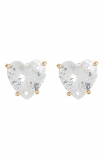 Nadri 18K Gold Plated Cubic Zirconia Heart Stud Earrings
