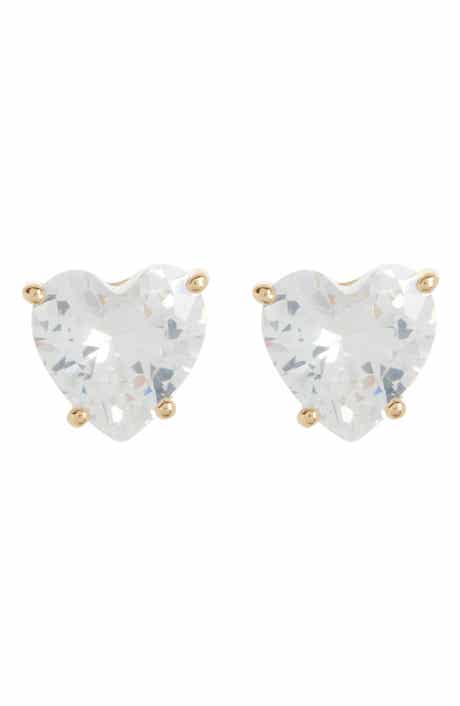Nadri 18K Gold Plated Cubic Zirconia Heart Stud Earrings