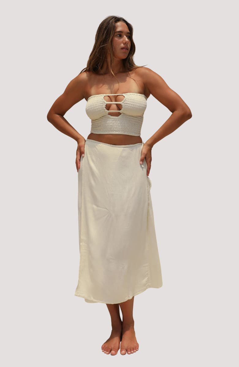 Stone Fox Coco Smocked Crop Tube Top, Alternate, color, 