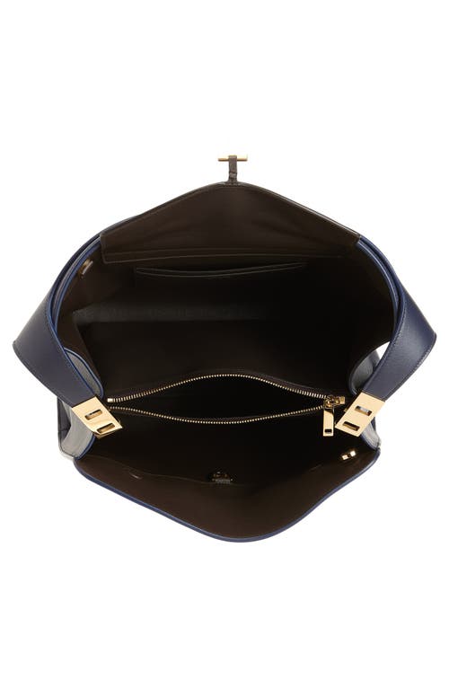 Ferragamo Small Hug Leather Shoulder Bag In Blue