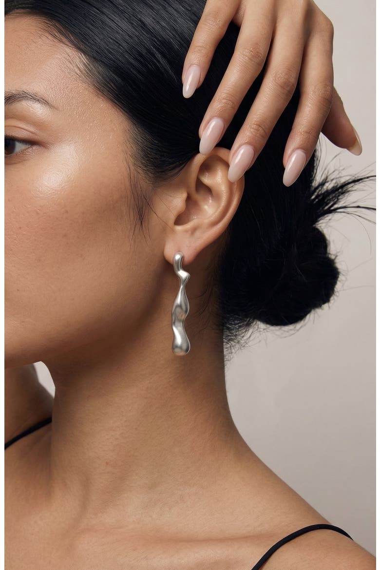 Magma Drop Earrings in Silver, Alternate, color, Silver