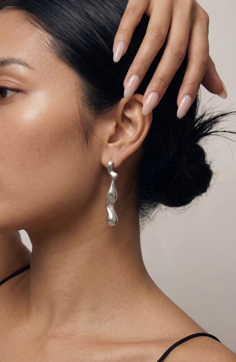 YOJ Magma Drop Earrings in Silver, Alternate, color, Silver