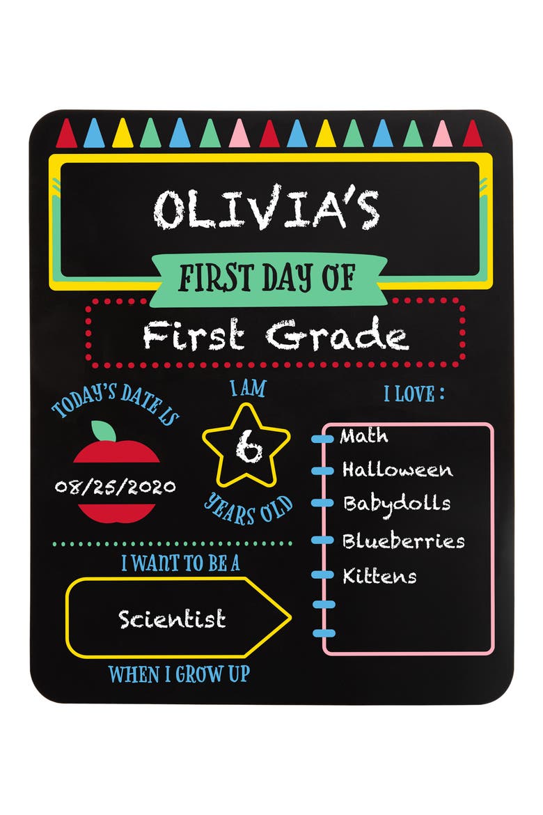 First Day Of School Chalkboard, Alternate, color, NO COLOR