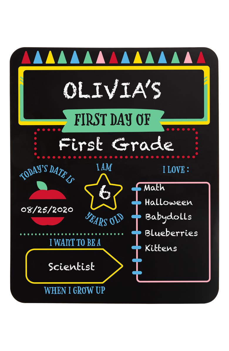 Pearhead First Day Of School Chalkboard, Alternate, color, 