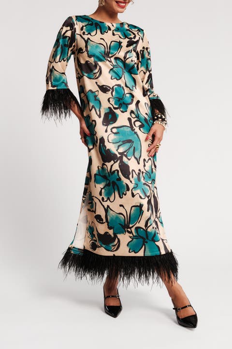 Belle Maxi Dress Abstract Meadow