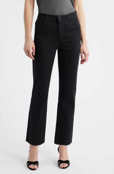 Wit & Wisdom Bennett Skyrise Diamante Raw Hem Barely Bootcut Jeans