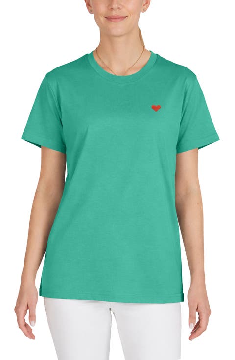 Womens Pixel Heart Jersey Relaxed Tee