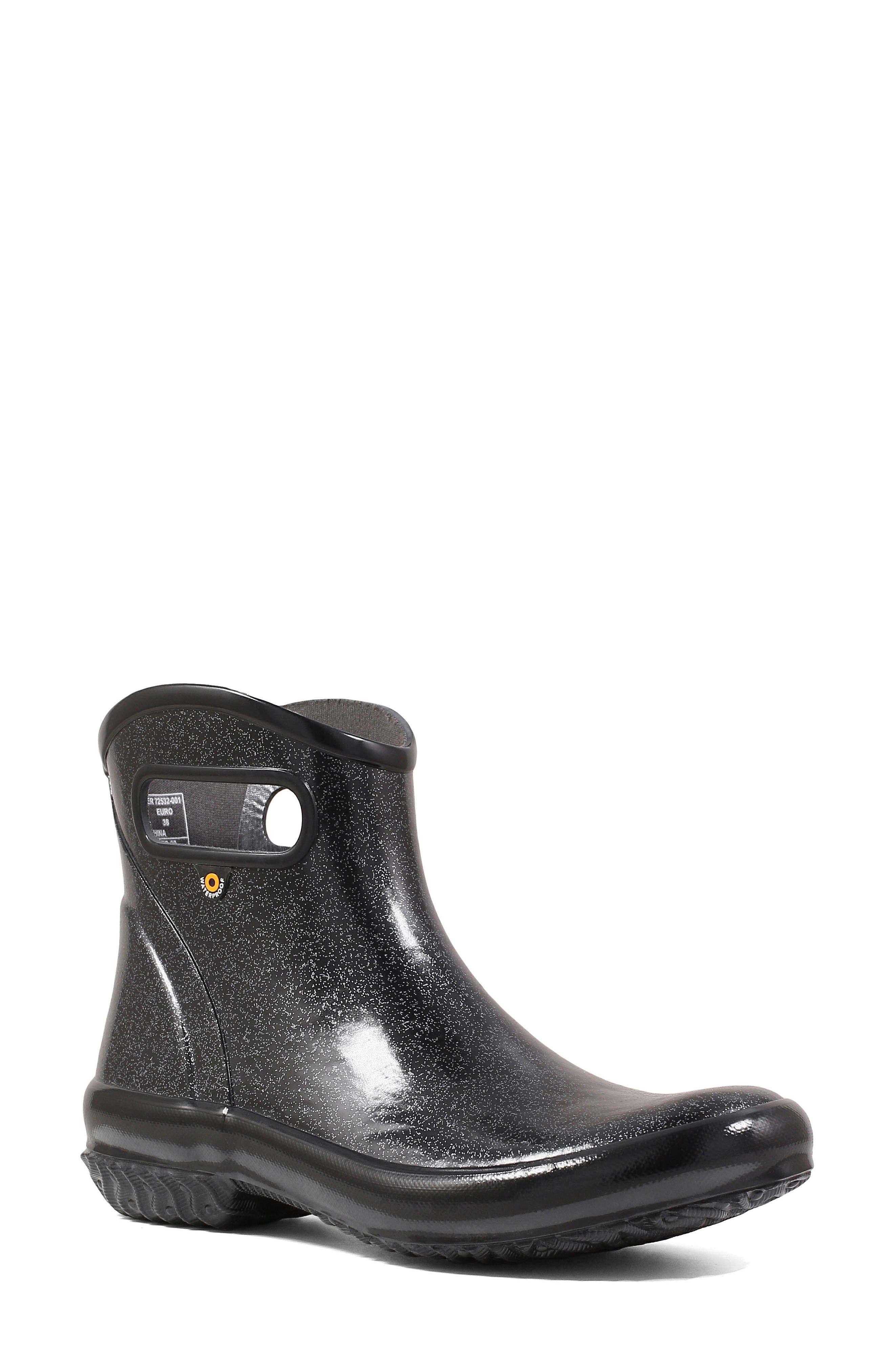 Bogs Glitter Waterproof Rain Boot, Main, color, Black