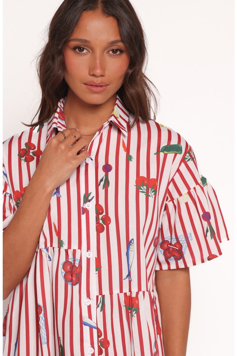 Peachy Tiered Shirtdress, Alternate, color, RED PICNIC STRIPE