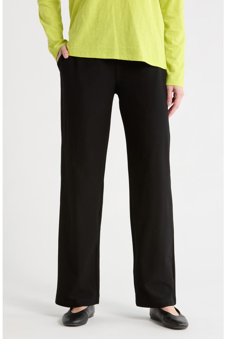 Pull-On Straight Leg Pants, Main, color, BLACK