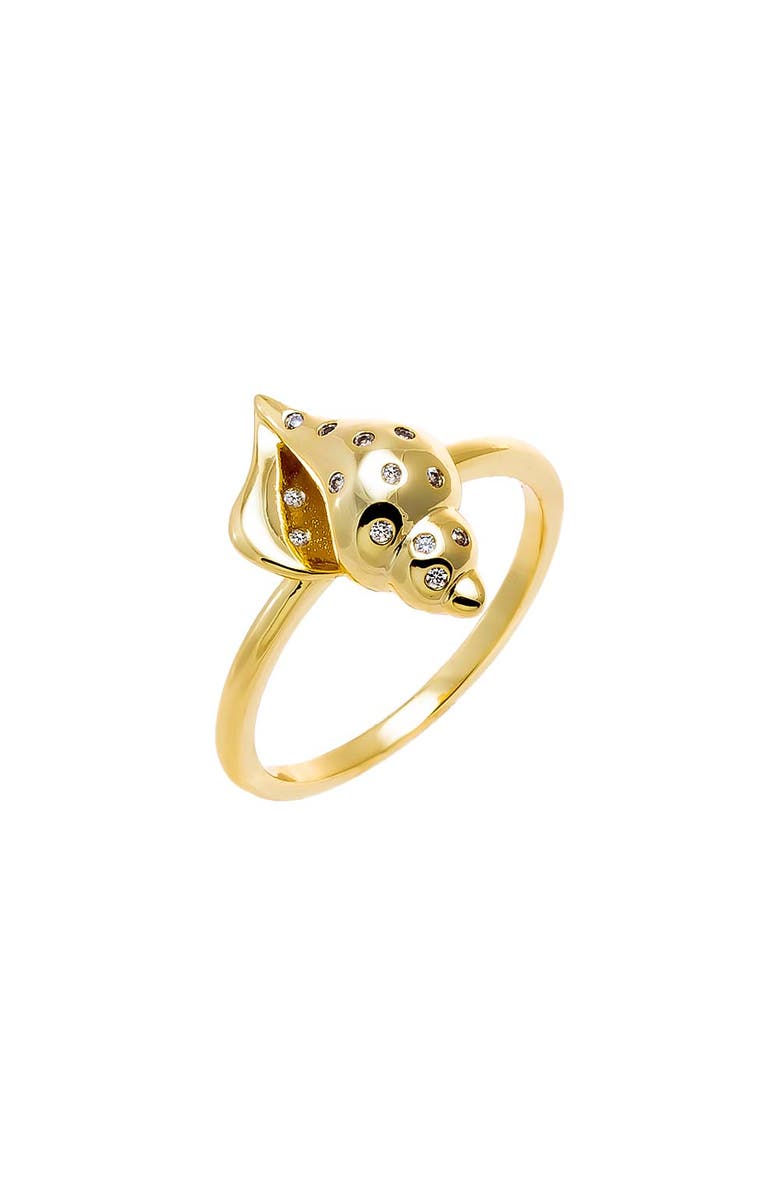 BY ADINA EDEN CZ Conch Shell Ring, Main, color, Gold
