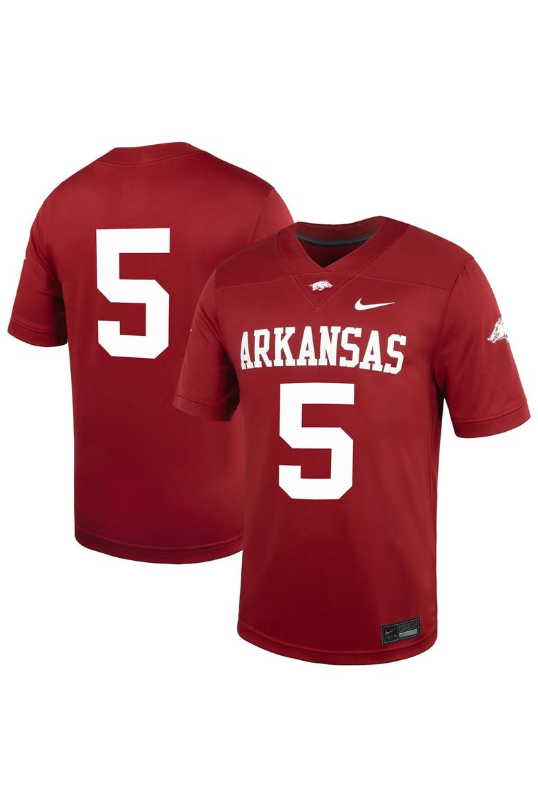 Men's Nike #5 Cardinal Arkansas Razorbacks Untouchable Football Jersey, Main, color, Cardinal