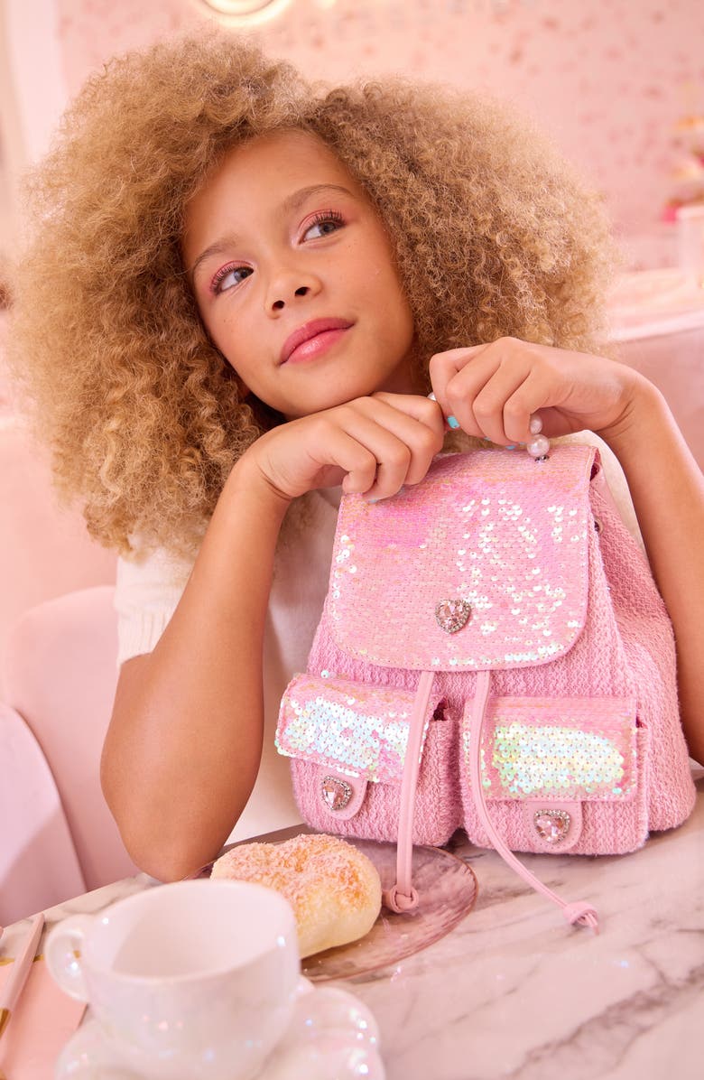 OMG Accessories Kids' Mini Heart Sequin Backpack, Alternate, color,